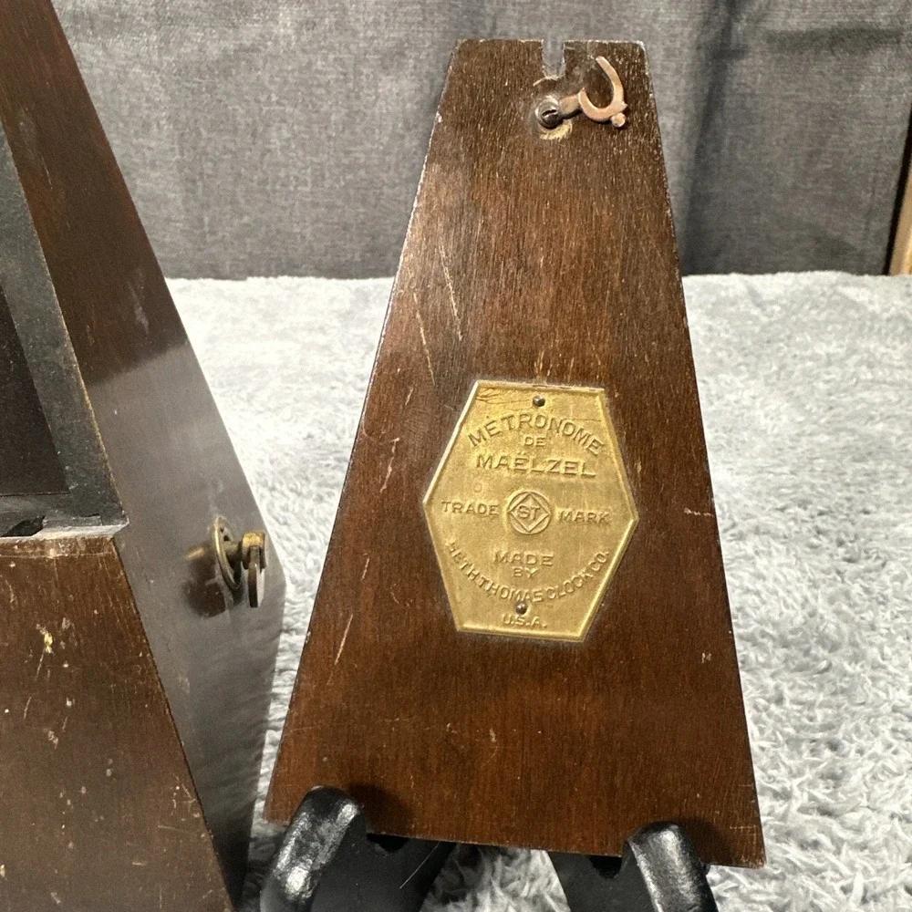 Antique Seth Thomas Wood Wind Up Metronome De Maelzel Working Condition